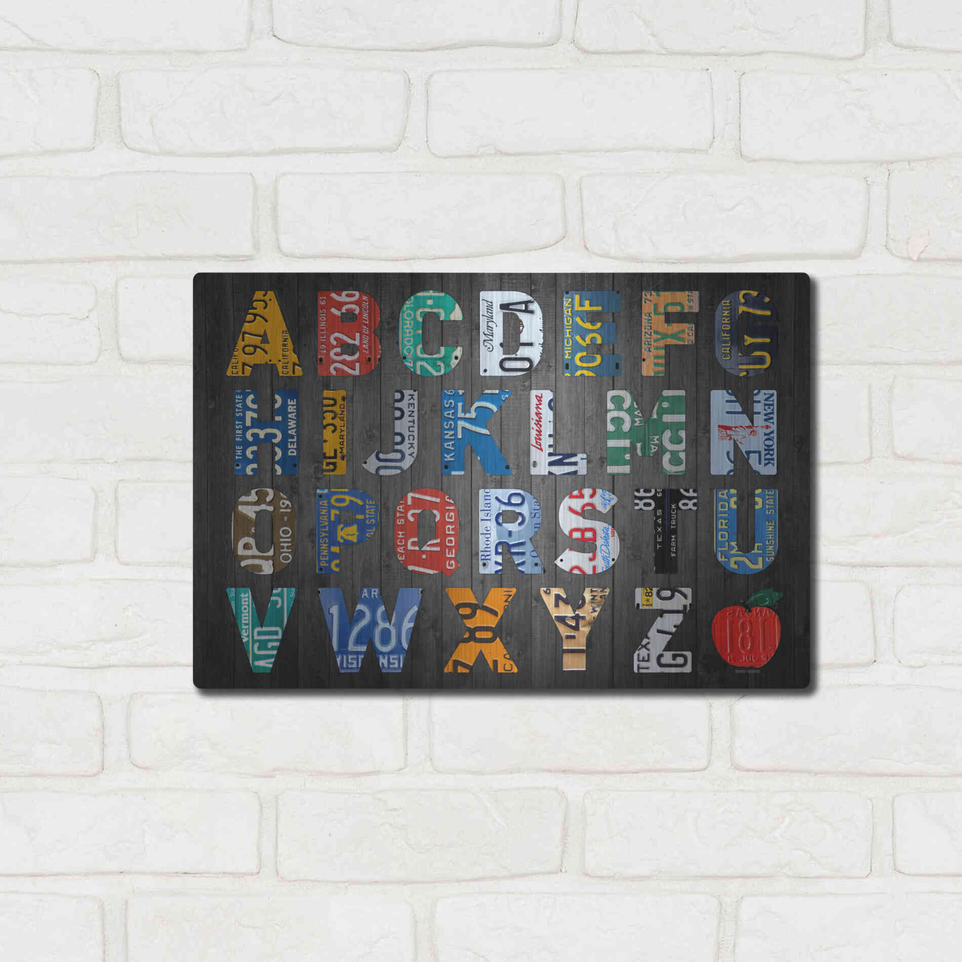 Luxe Metal Art 'Big Alphabet' by Design Turnpike, Metal Wall Art,16x12