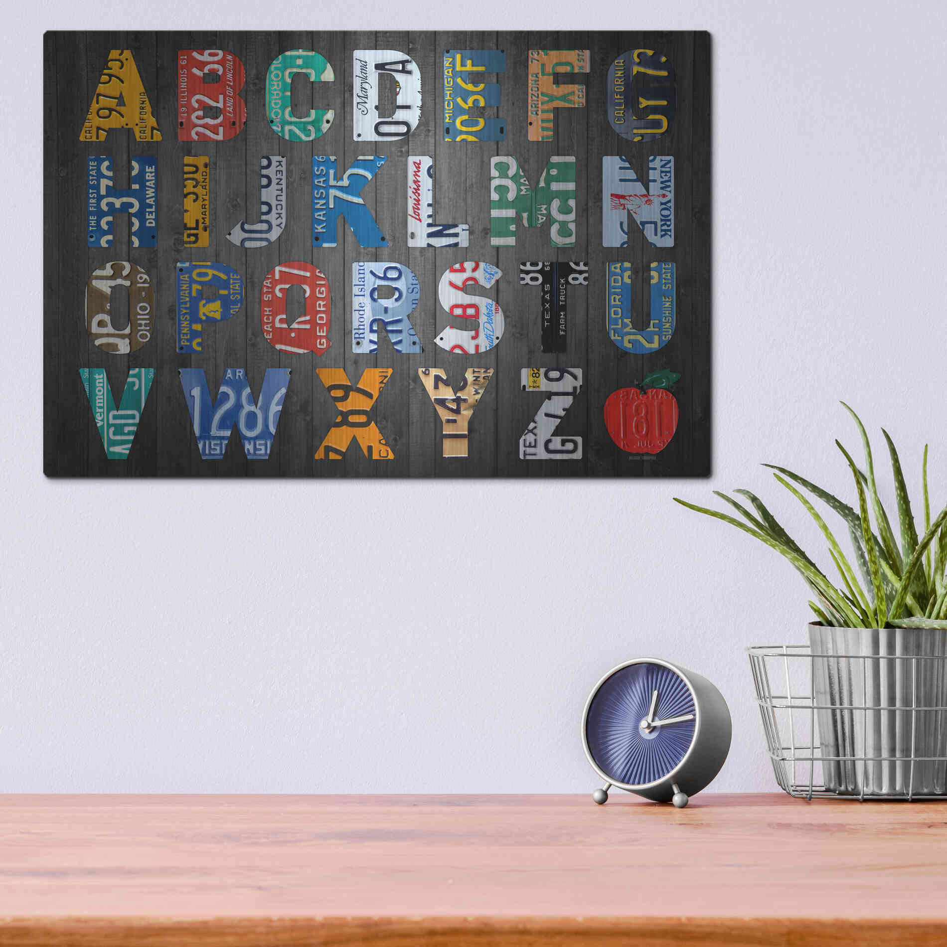 Luxe Metal Art 'Big Alphabet' by Design Turnpike, Metal Wall Art,16x12