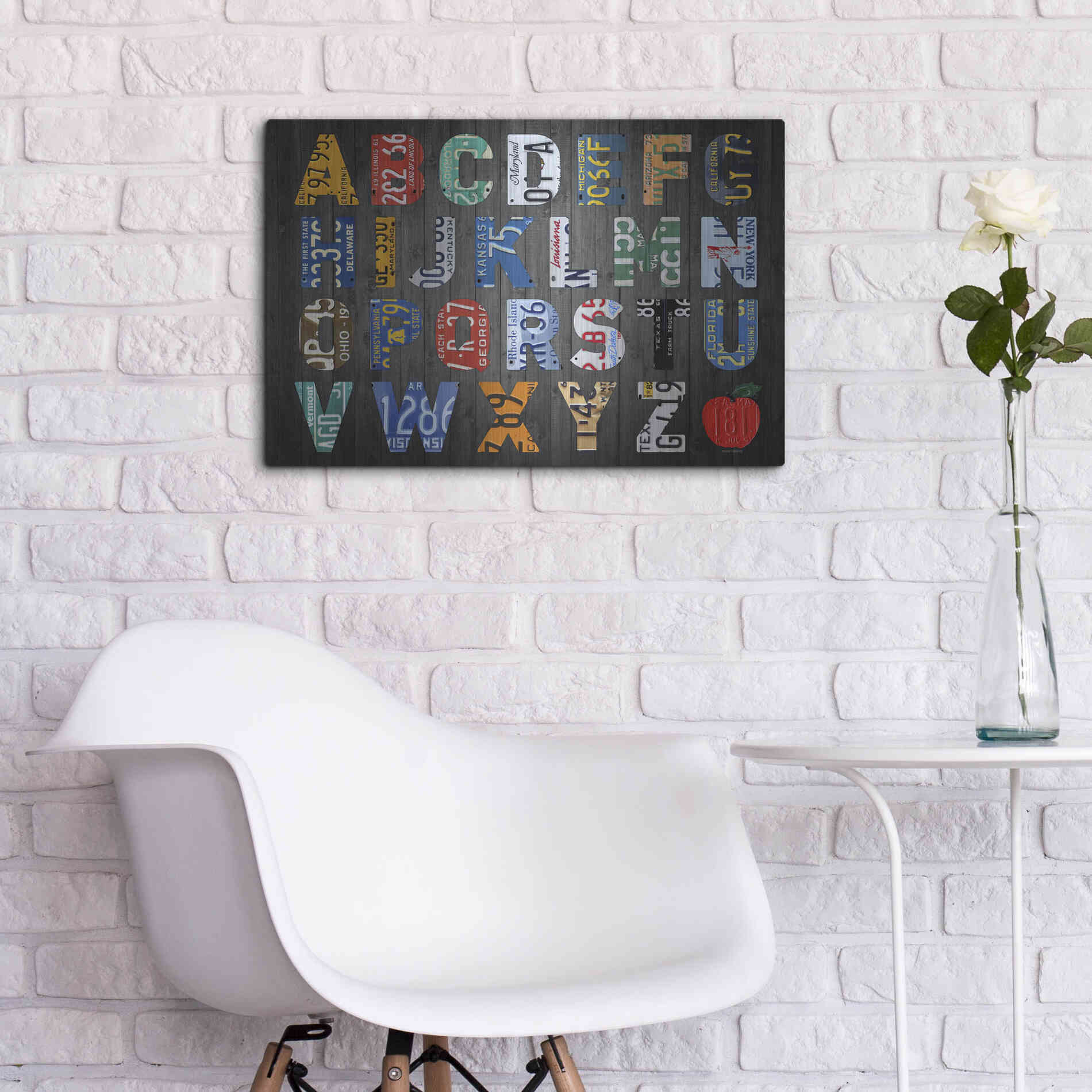 Luxe Metal Art 'Big Alphabet' by Design Turnpike, Metal Wall Art,24x16