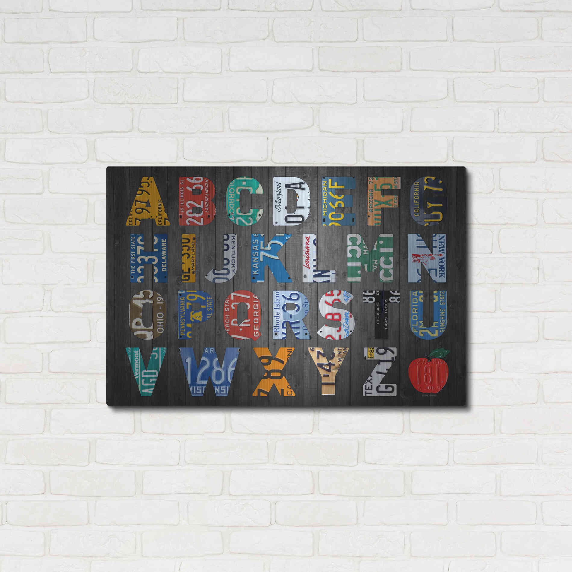 Luxe Metal Art 'Big Alphabet' by Design Turnpike, Metal Wall Art,36x24