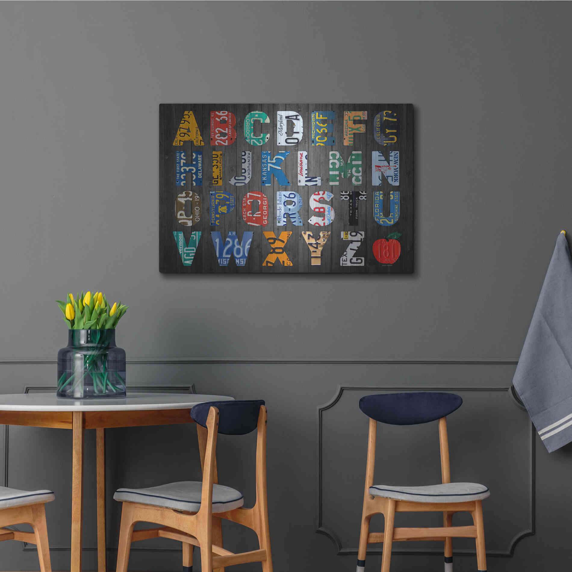 Luxe Metal Art 'Big Alphabet' by Design Turnpike, Metal Wall Art,36x24