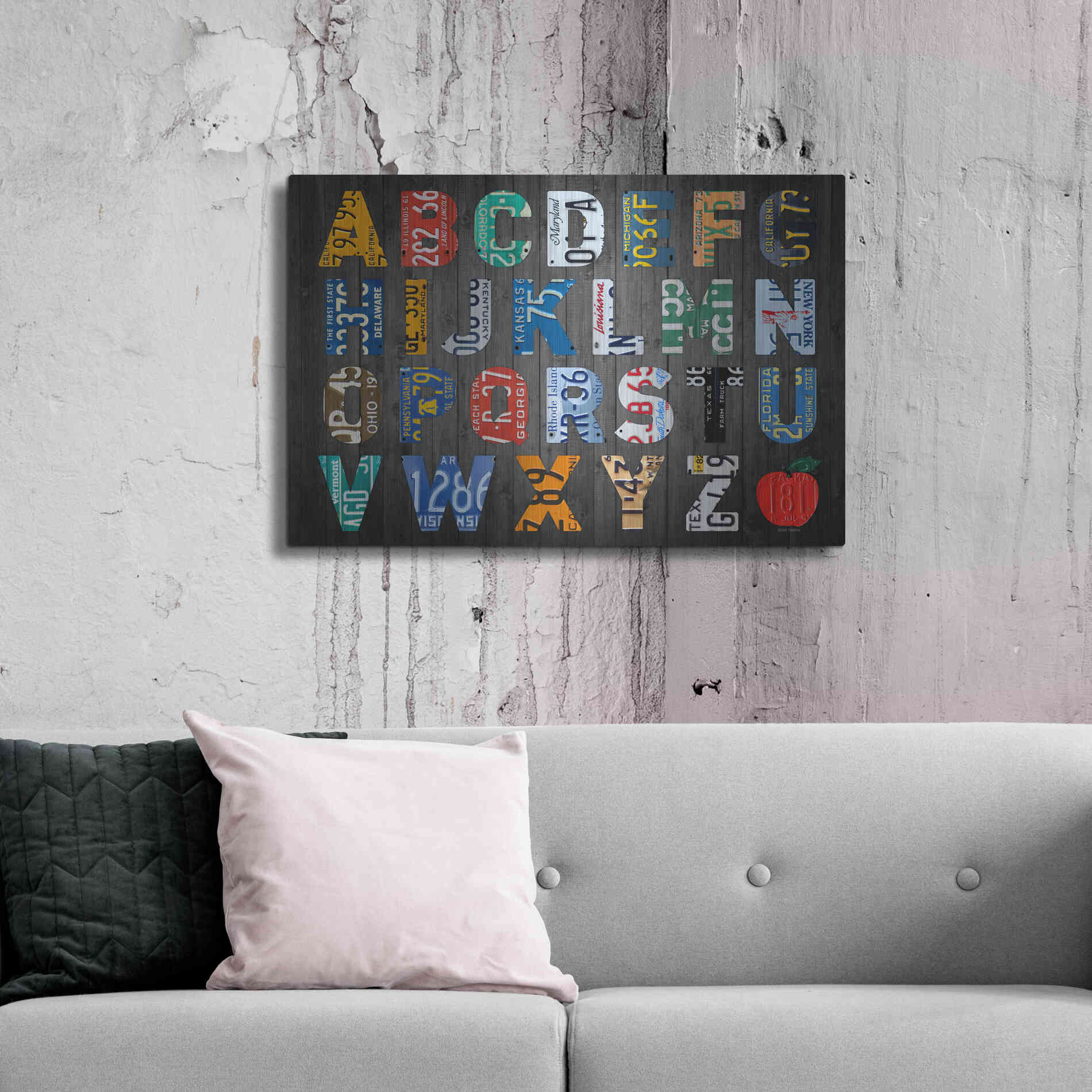 Luxe Metal Art 'Big Alphabet' by Design Turnpike, Metal Wall Art,36x24