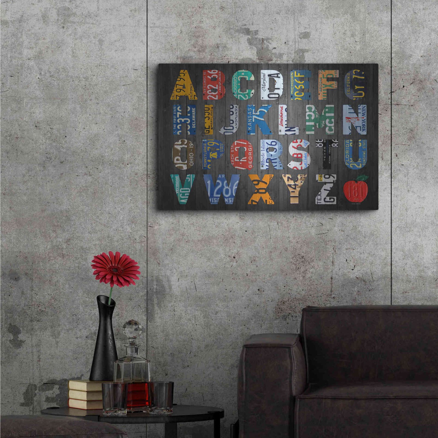 Luxe Metal Art 'Big Alphabet' by Design Turnpike, Metal Wall Art,36x24