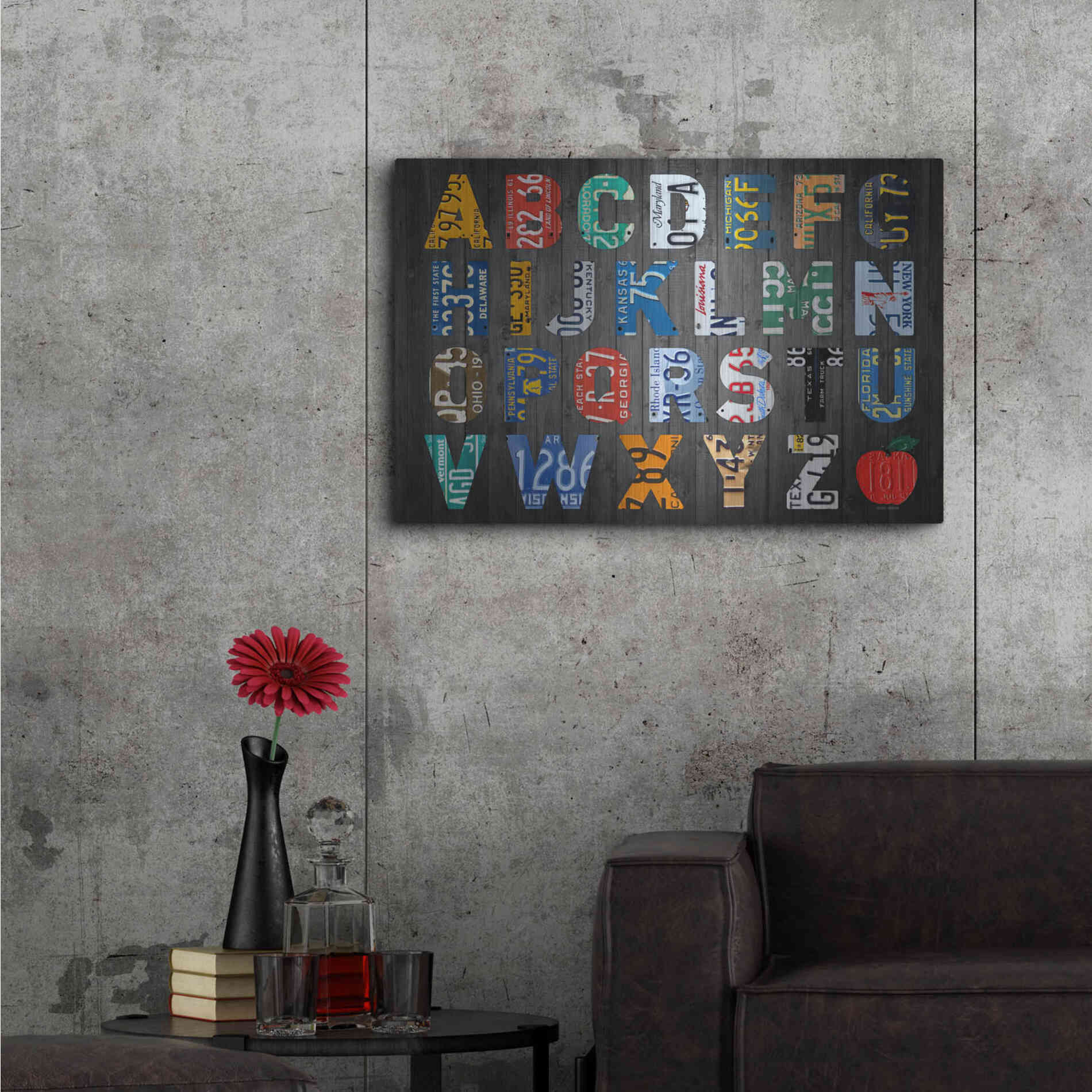 Luxe Metal Art 'Big Alphabet' by Design Turnpike, Metal Wall Art,36x24