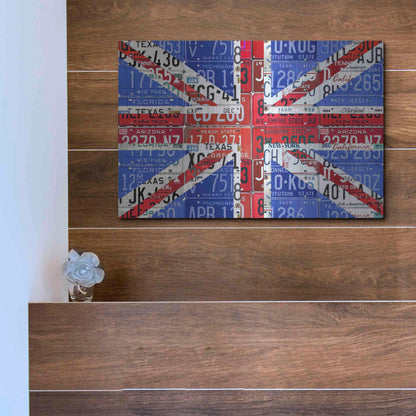 Luxe Metal Art 'UK Flag License Plate' by Design Turnpike, Metal Wall Art,16x12