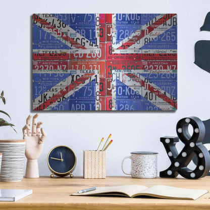 Luxe Metal Art 'UK Flag License Plate' by Design Turnpike, Metal Wall Art,16x12