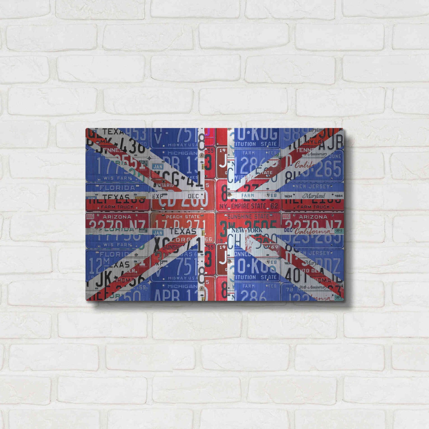 Luxe Metal Art 'UK Flag License Plate' by Design Turnpike, Metal Wall Art,24x16