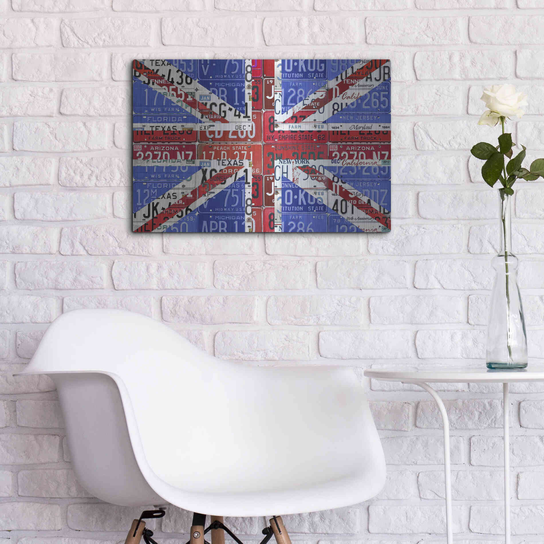 Luxe Metal Art 'UK Flag License Plate' by Design Turnpike, Metal Wall Art,24x16