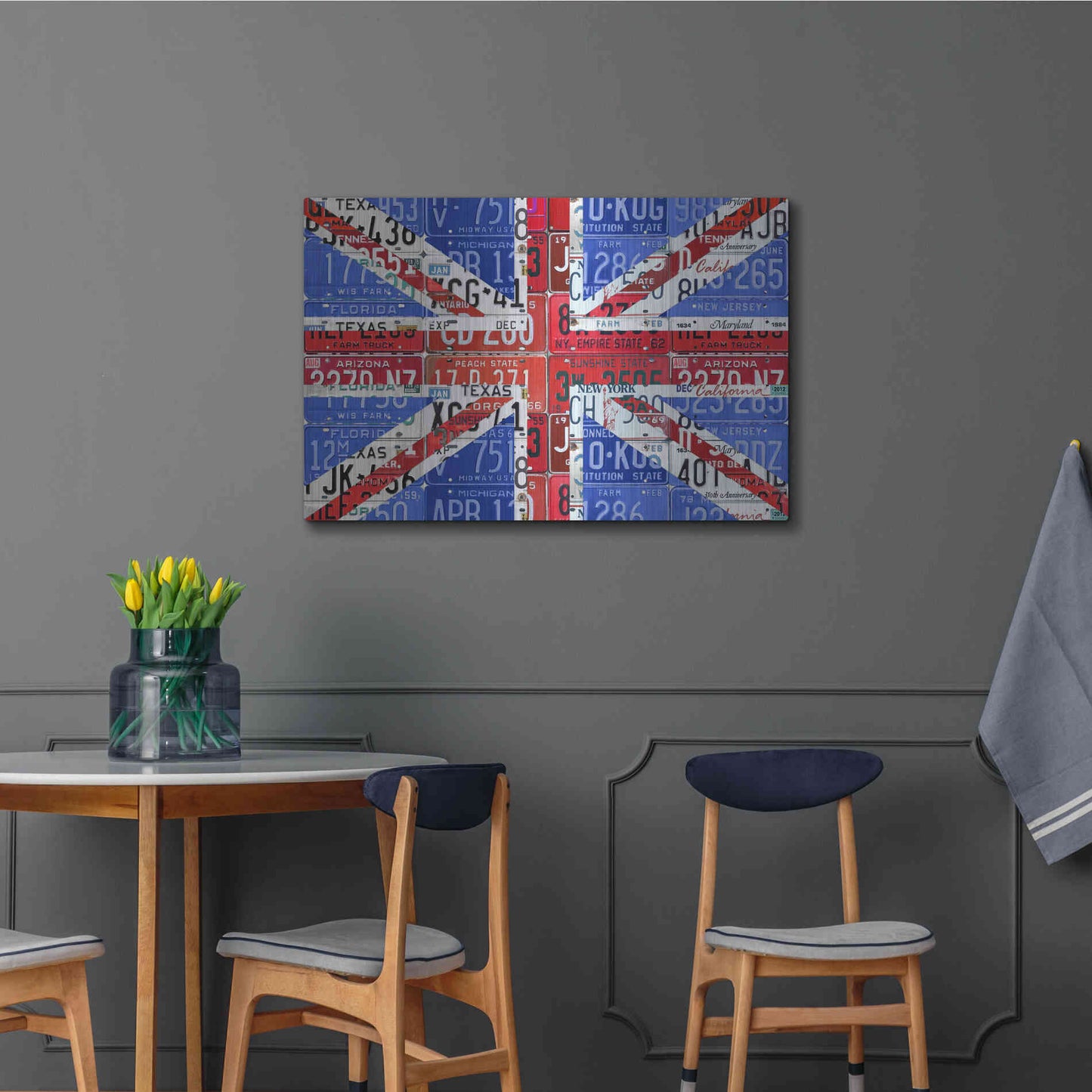 Luxe Metal Art 'UK Flag License Plate' by Design Turnpike, Metal Wall Art,36x24