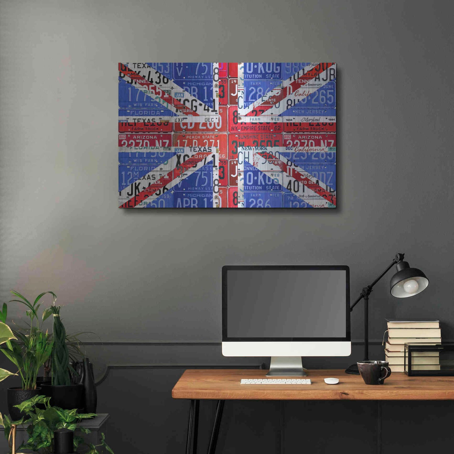 Luxe Metal Art 'UK Flag License Plate' by Design Turnpike, Metal Wall Art,36x24