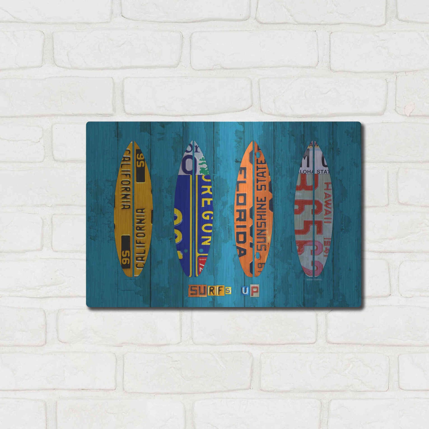 Luxe Metal Art 'Surf' by Design Turnpike, Metal Wall Art,16x12