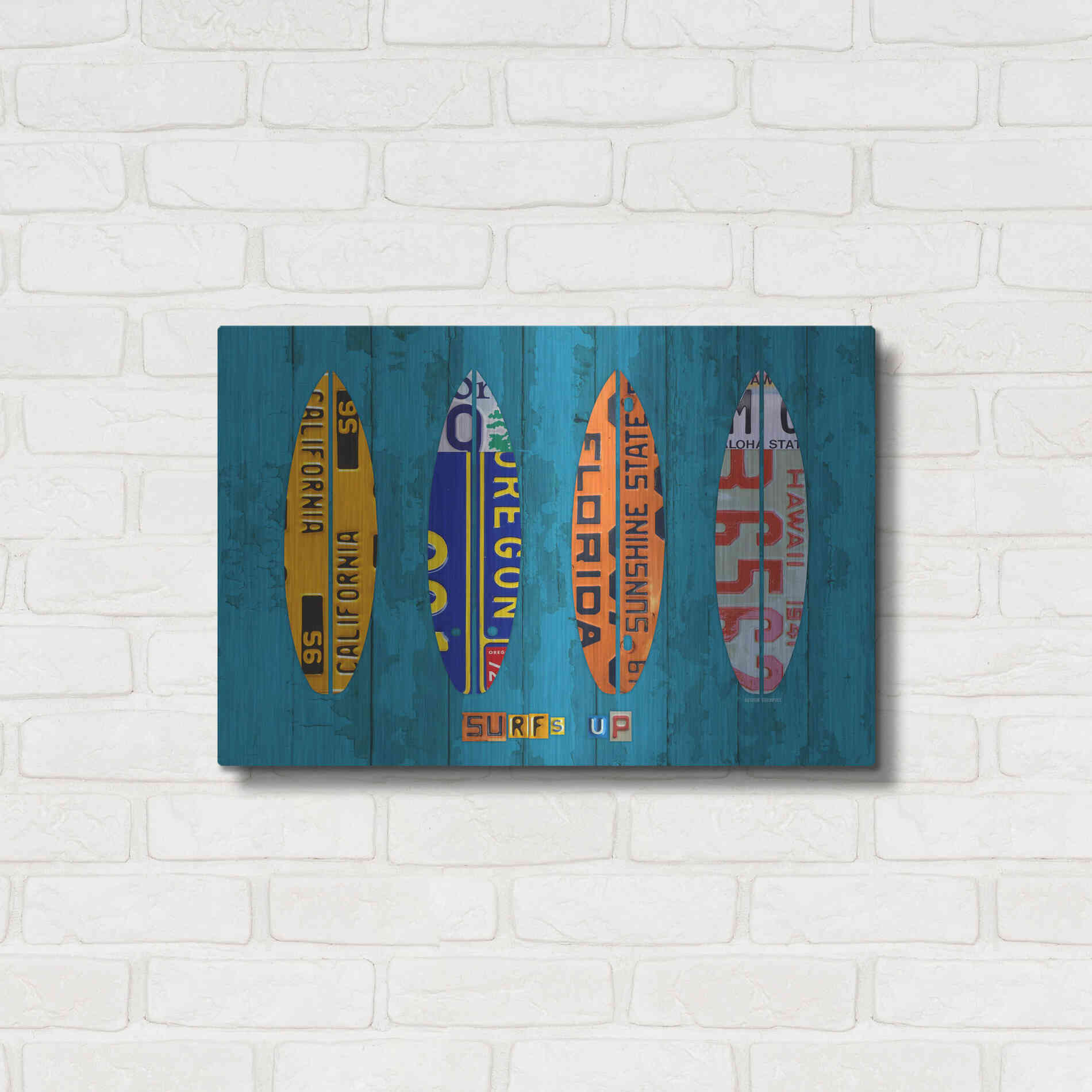 Luxe Metal Art 'Surf' by Design Turnpike, Metal Wall Art,24x16
