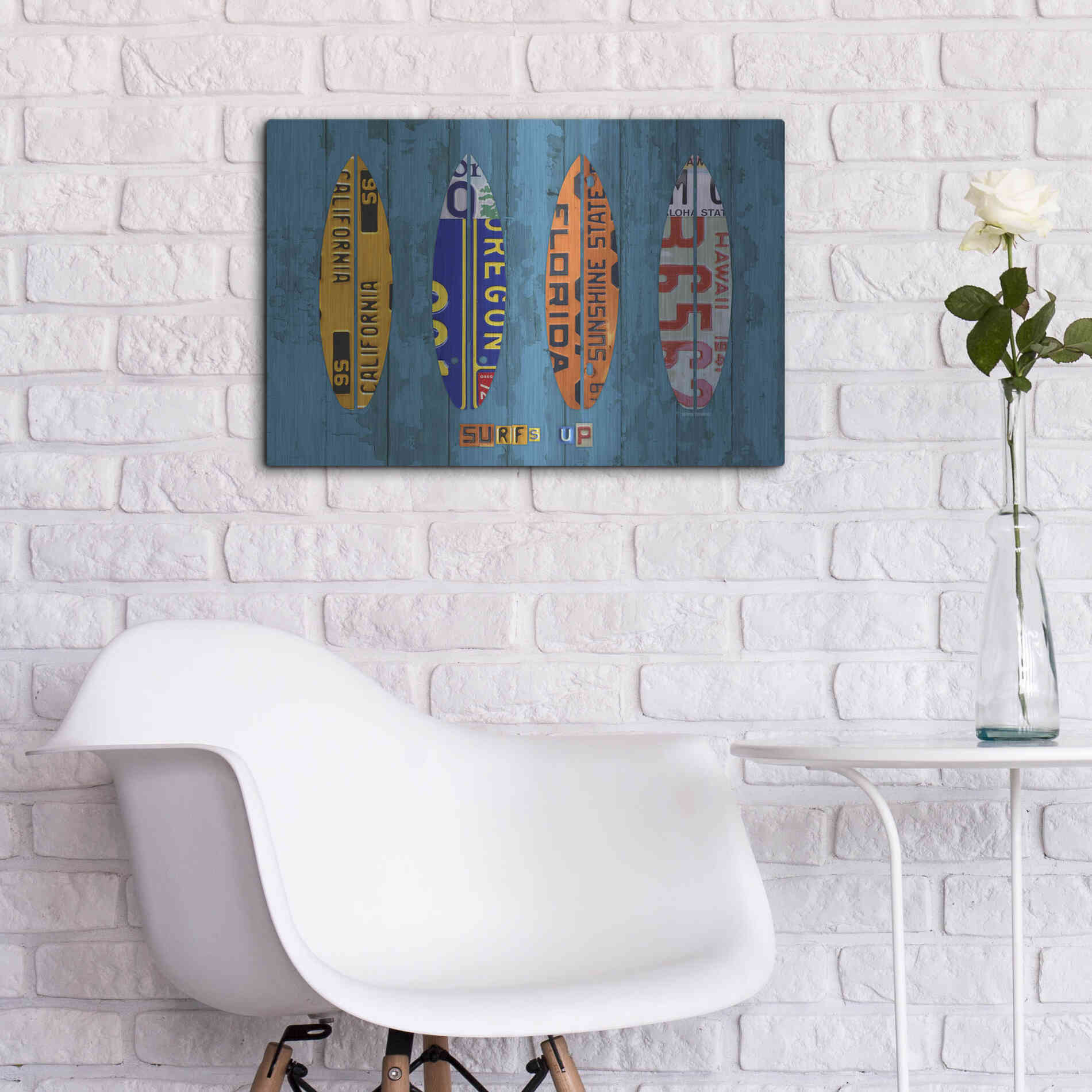 Luxe Metal Art 'Surf' by Design Turnpike, Metal Wall Art,24x16