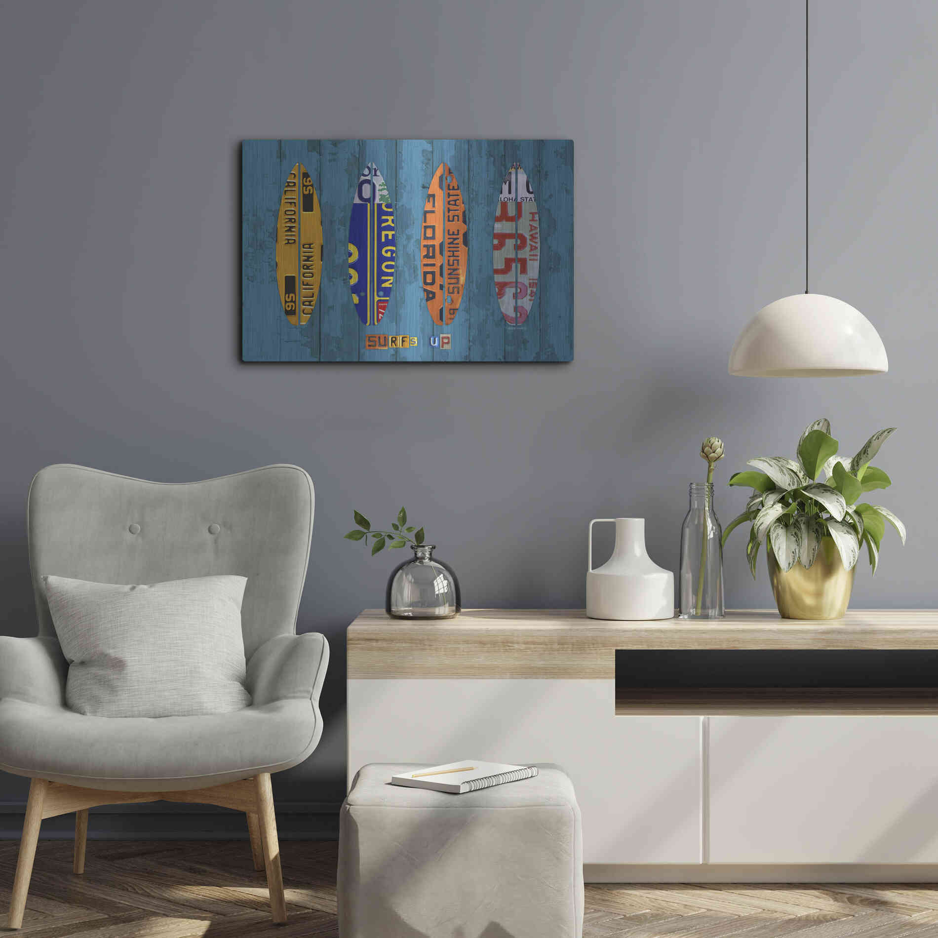 Luxe Metal Art 'Surf' by Design Turnpike, Metal Wall Art,24x16