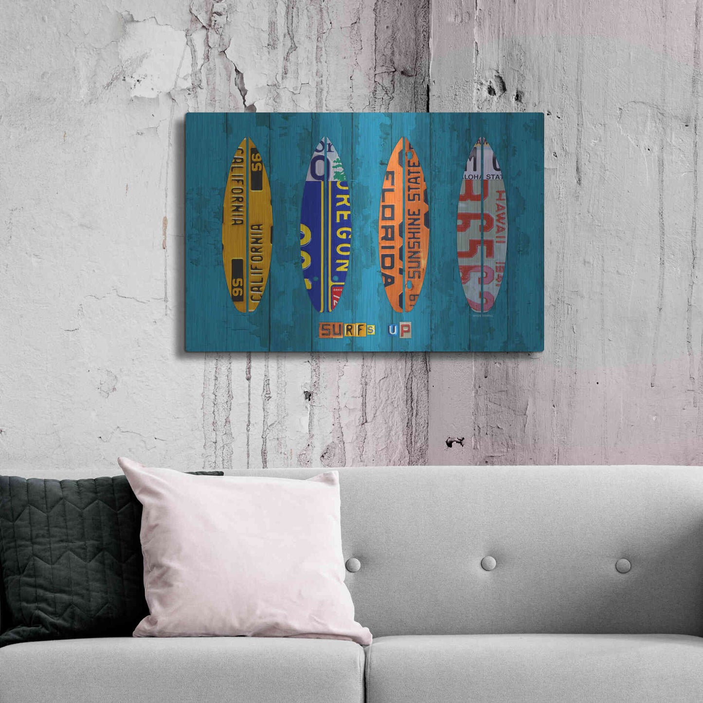 Luxe Metal Art 'Surf' by Design Turnpike, Metal Wall Art,36x24