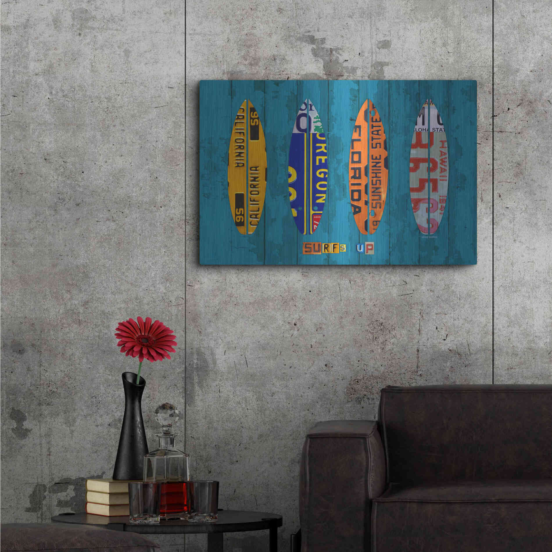 Luxe Metal Art 'Surf' by Design Turnpike, Metal Wall Art,36x24