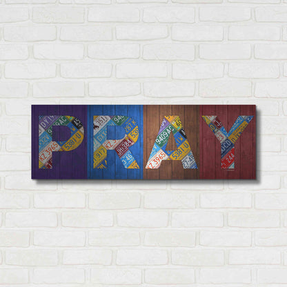Luxe Metal Art 'Pray' by Design Turnpike, Metal Wall Art,36x12