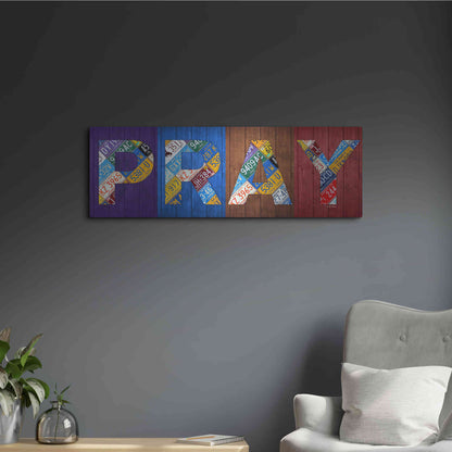 Luxe Metal Art 'Pray' by Design Turnpike, Metal Wall Art,36x12