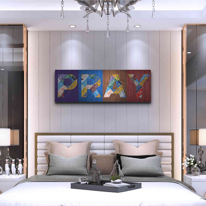 Luxe Metal Art 'Pray' by Design Turnpike, Metal Wall Art,48x16