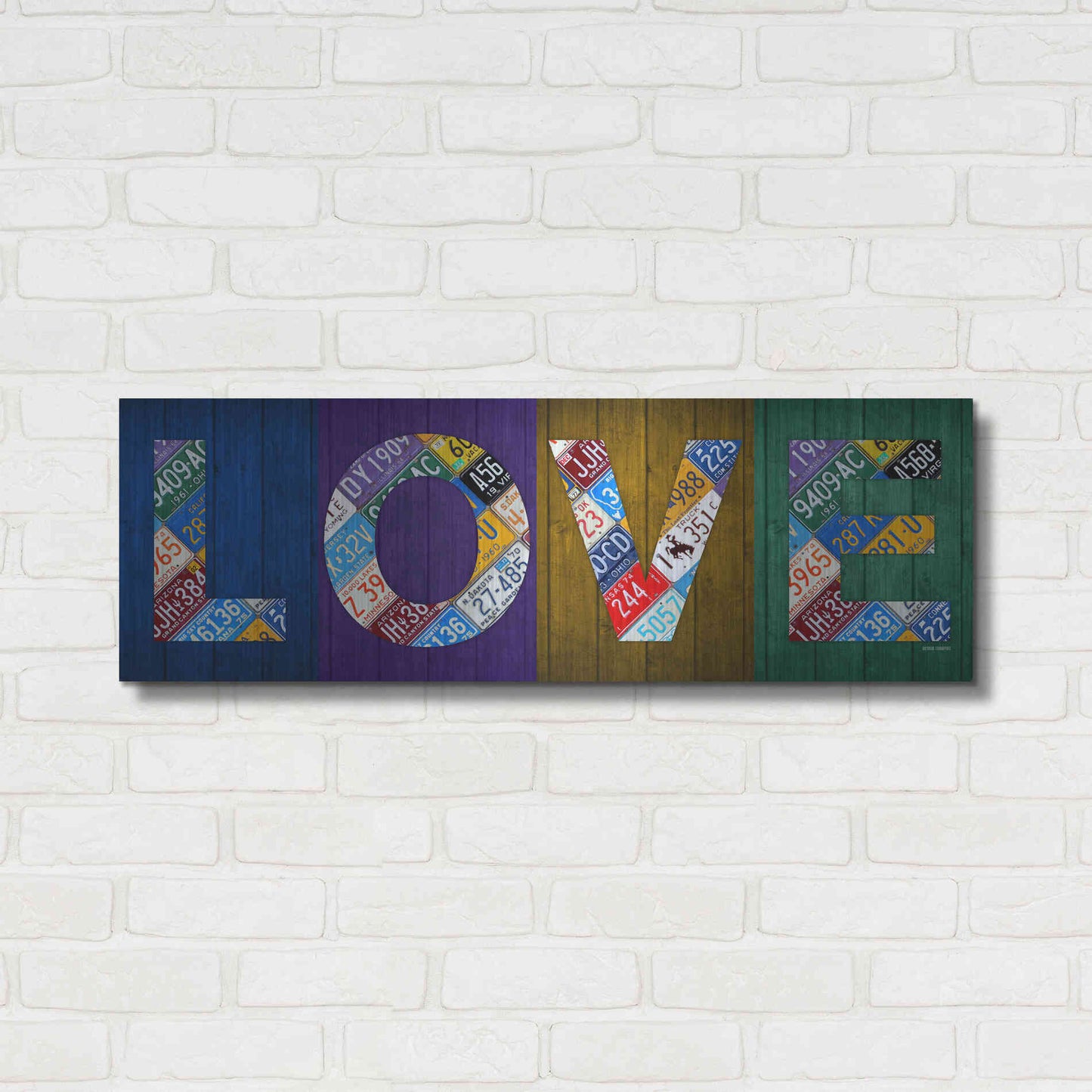 Luxe Metal Art 'Love' by Design Turnpike, Metal Wall Art,36x12