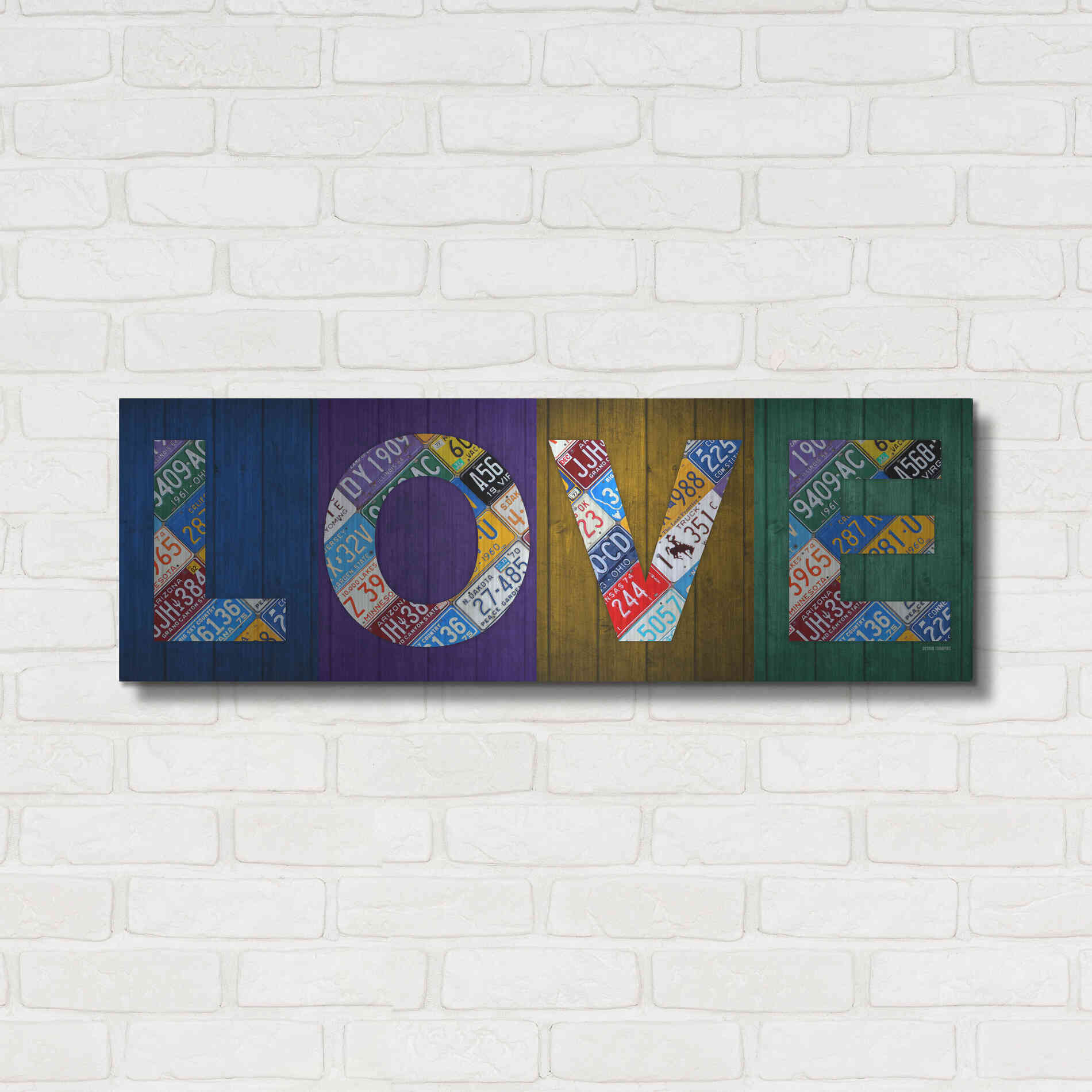 Luxe Metal Art 'Love' by Design Turnpike, Metal Wall Art,36x12