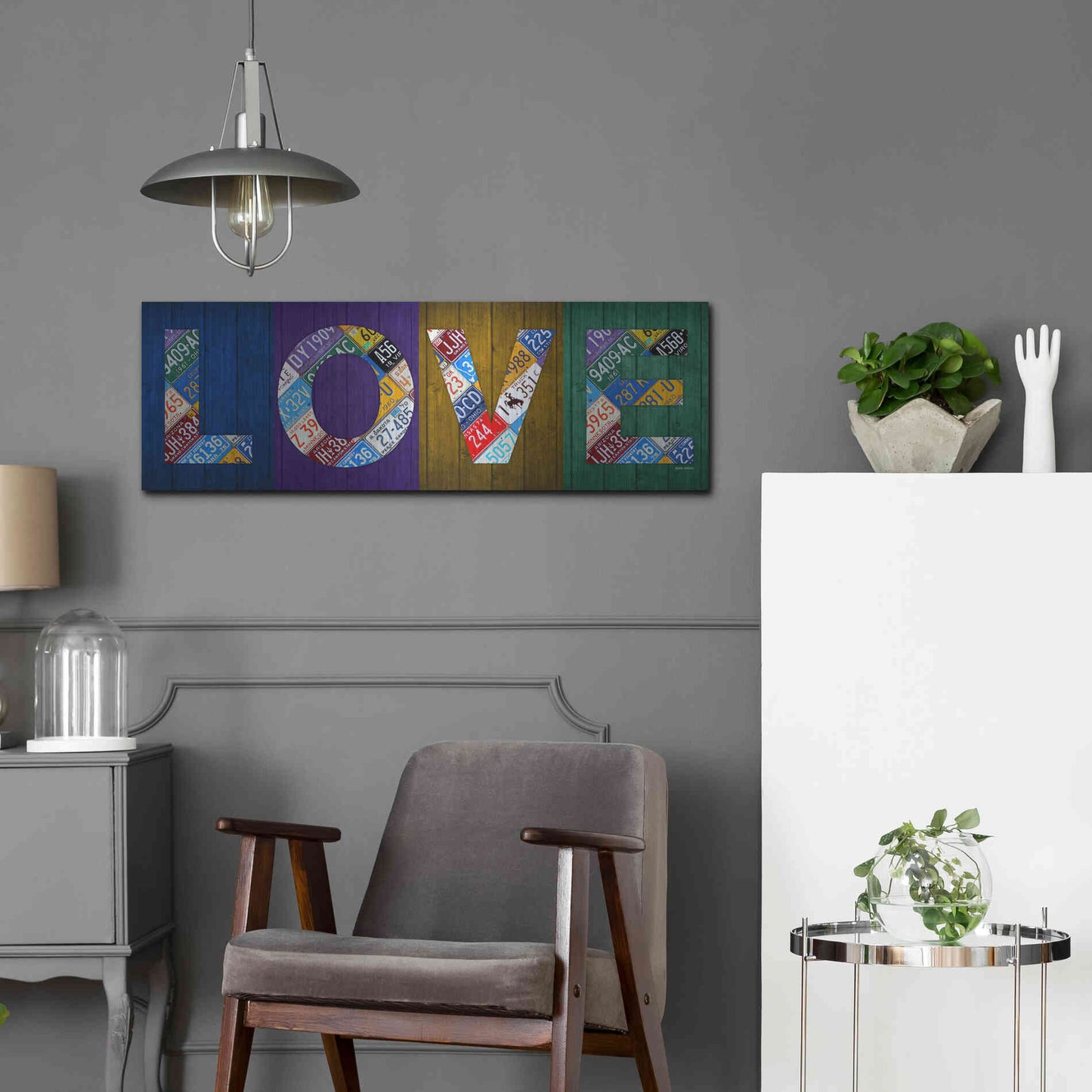 Luxe Metal Art 'Love' by Design Turnpike, Metal Wall Art,36x12