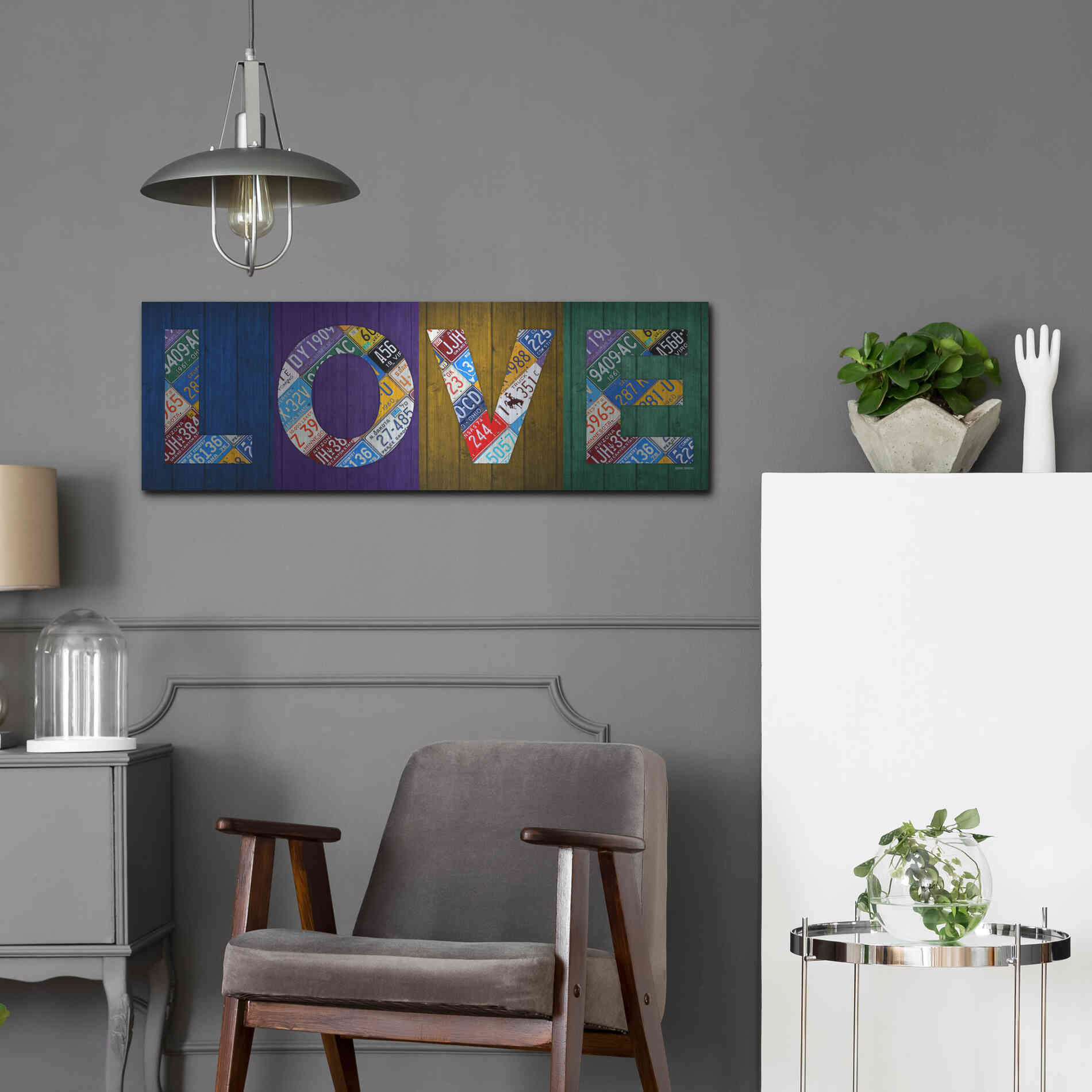 Luxe Metal Art 'Love' by Design Turnpike, Metal Wall Art,36x12
