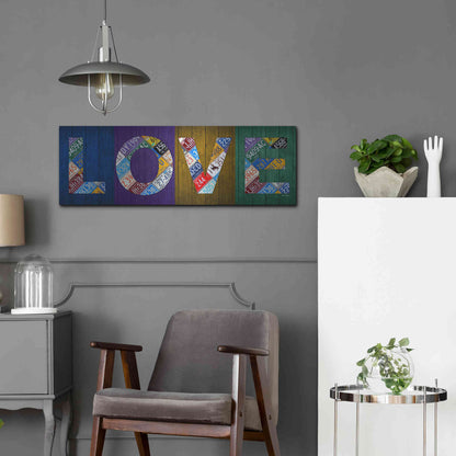 Luxe Metal Art 'Love' by Design Turnpike, Metal Wall Art,36x12