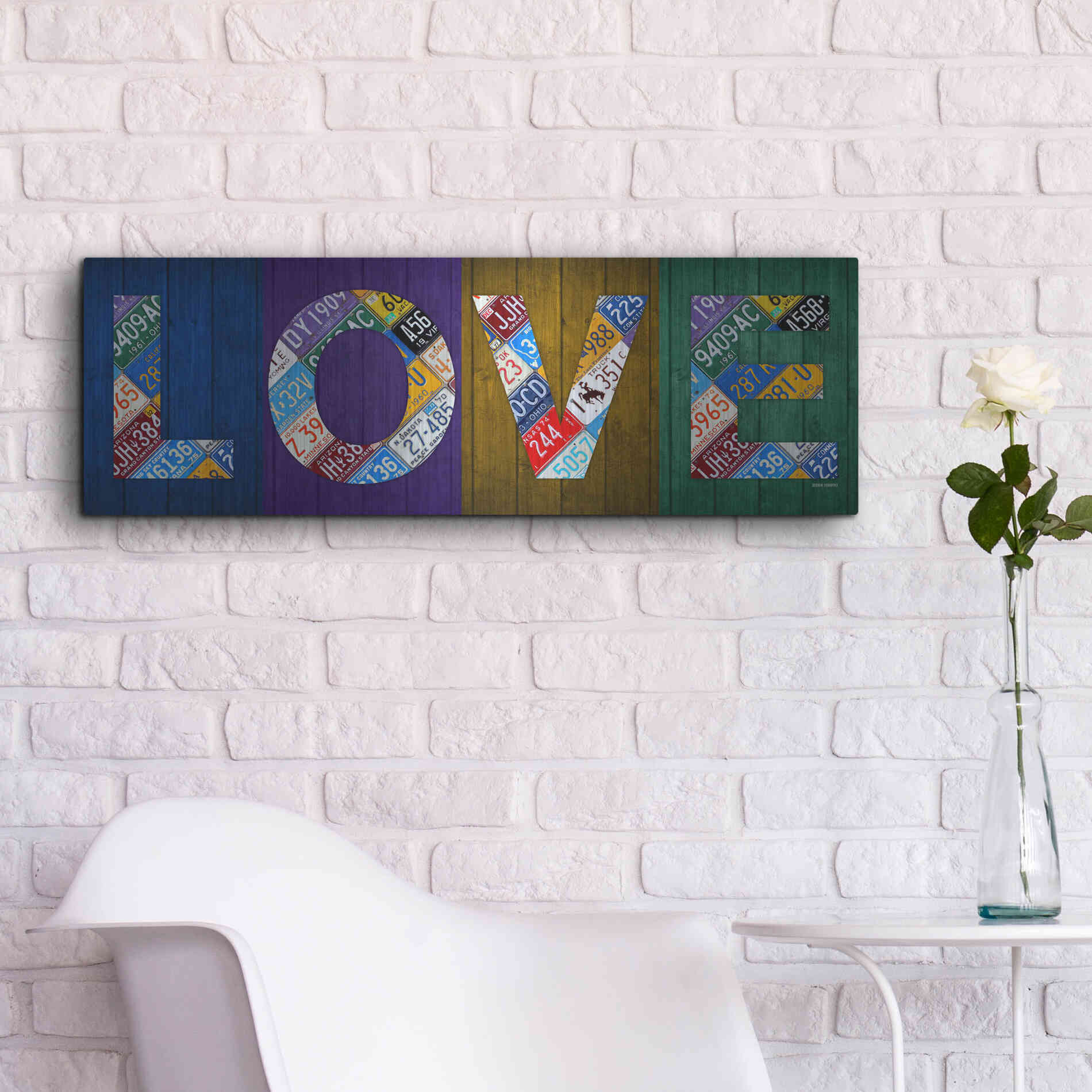 Luxe Metal Art 'Love' by Design Turnpike, Metal Wall Art,36x12