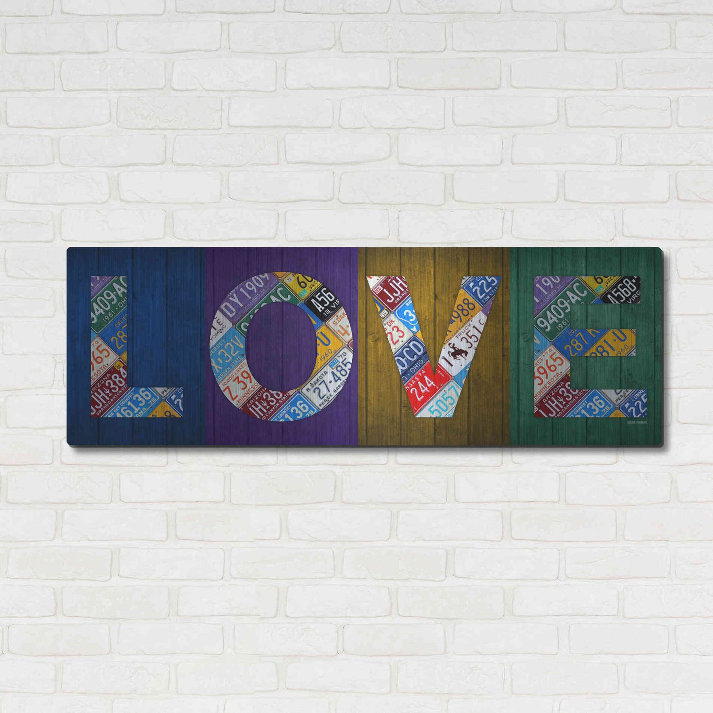 Luxe Metal Art 'Love' by Design Turnpike, Metal Wall Art,48x16