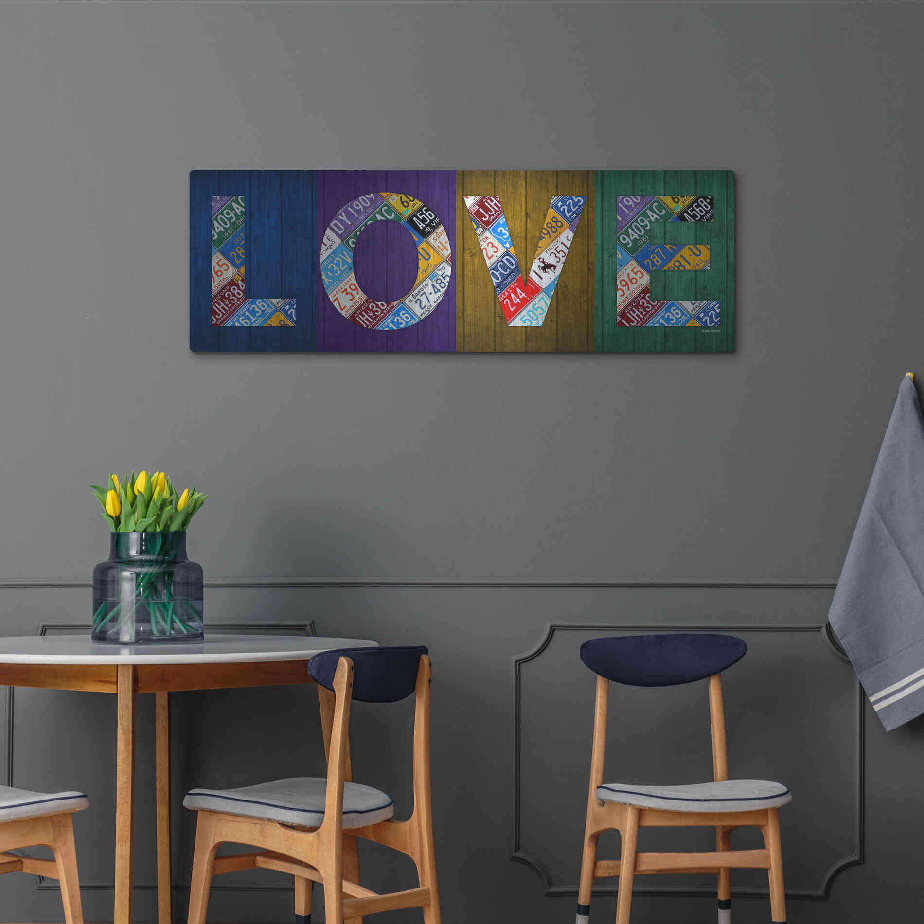 Luxe Metal Art 'Love' by Design Turnpike, Metal Wall Art,48x16