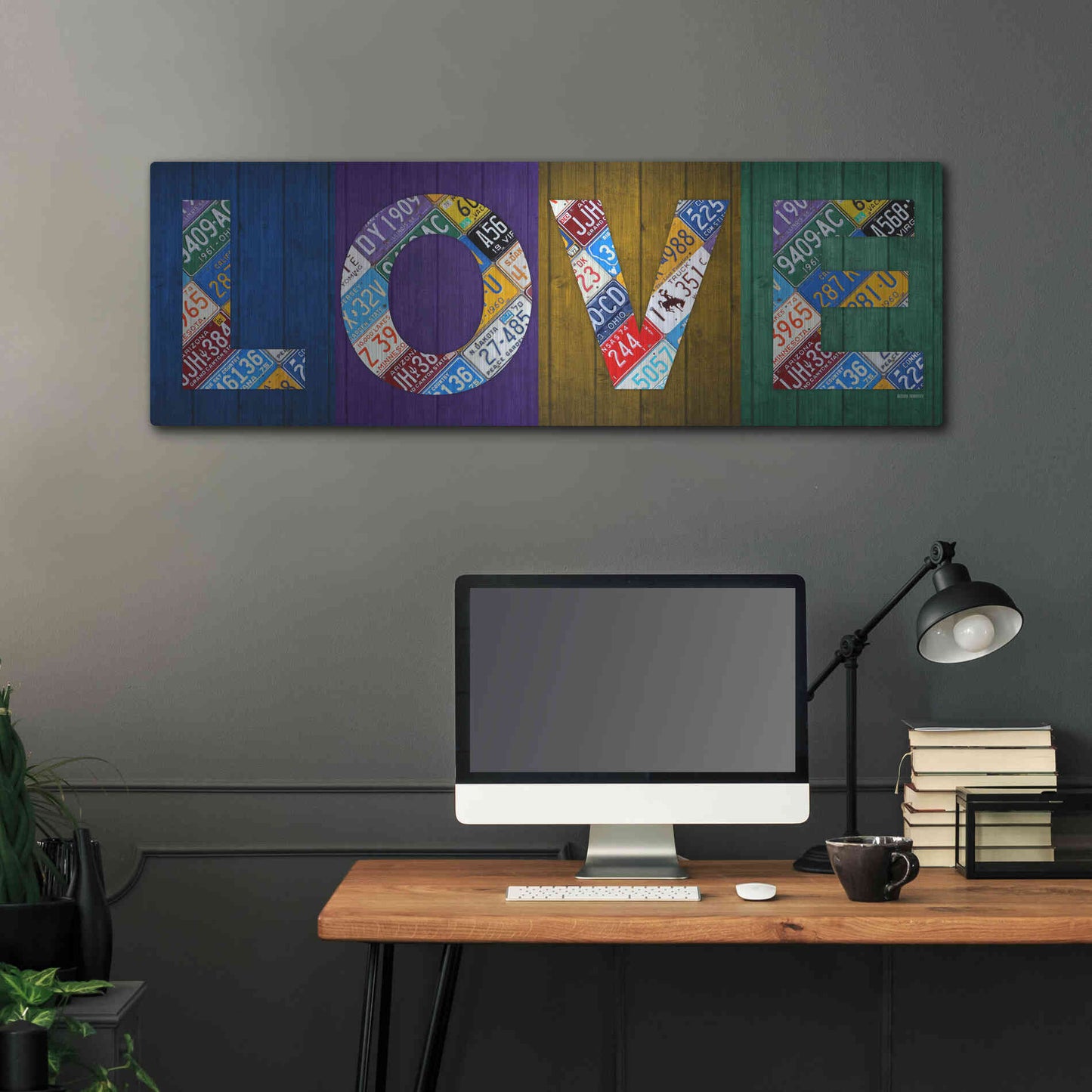 Luxe Metal Art 'Love' by Design Turnpike, Metal Wall Art,48x16