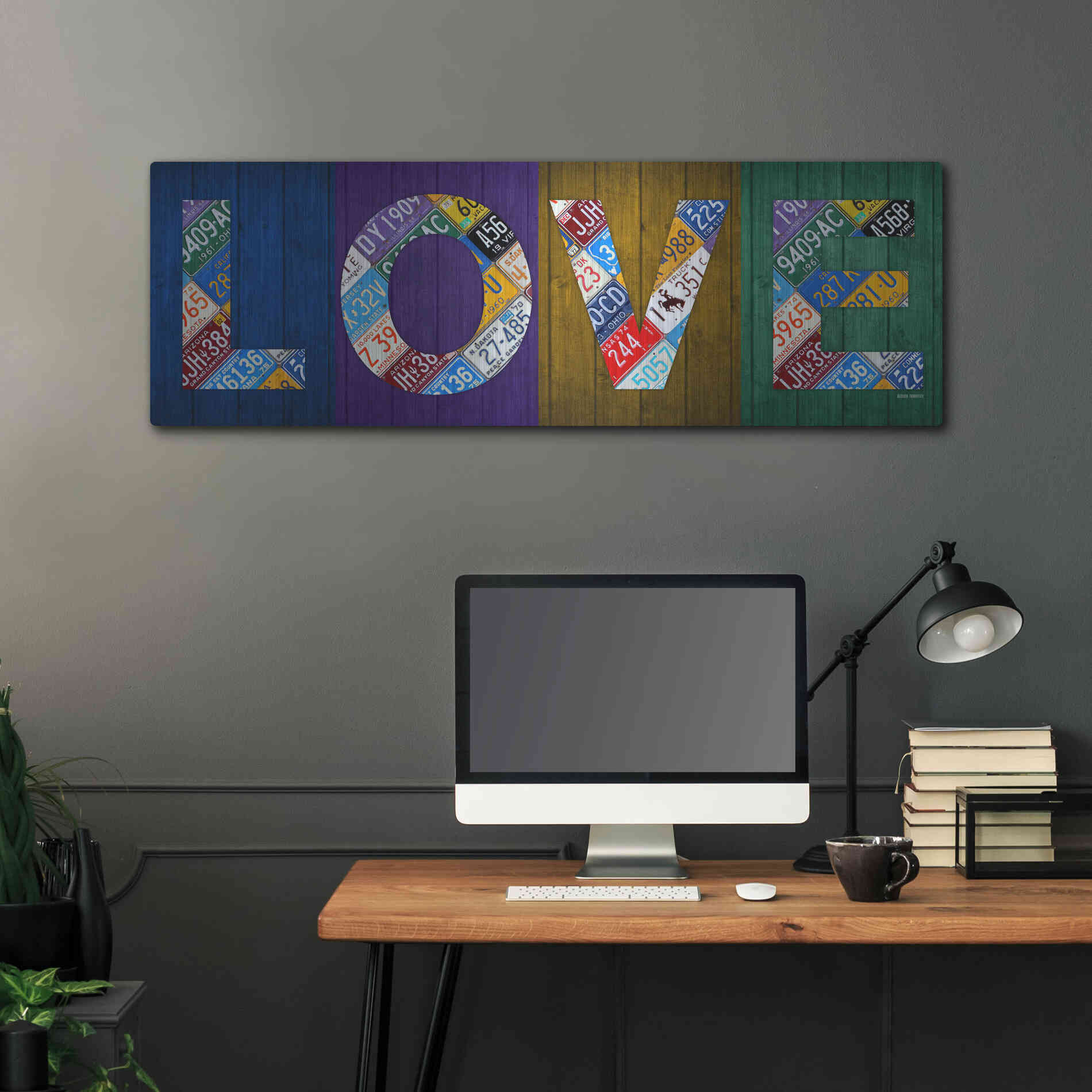 Luxe Metal Art 'Love' by Design Turnpike, Metal Wall Art,48x16