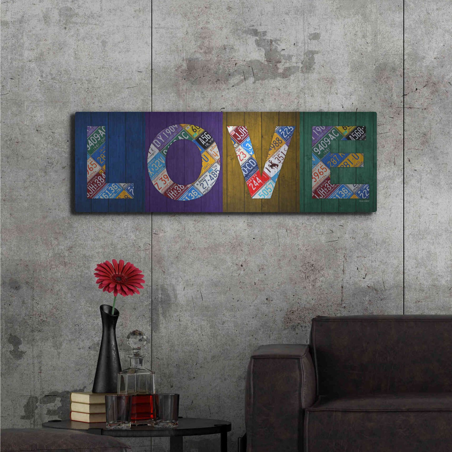 Luxe Metal Art 'Love' by Design Turnpike, Metal Wall Art,48x16