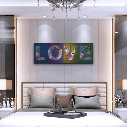 Luxe Metal Art 'Love' by Design Turnpike, Metal Wall Art,48x16