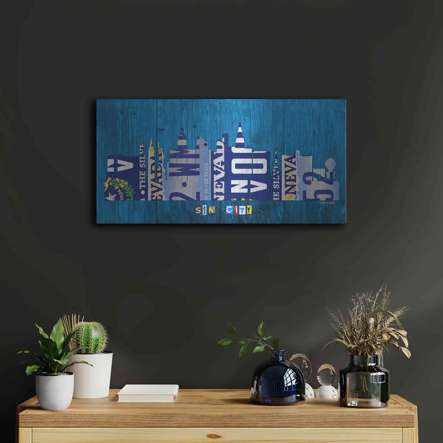 Luxe Metal Art 'Las Vegas Skyline' by Design Turnpike, Metal Wall Art,24x12