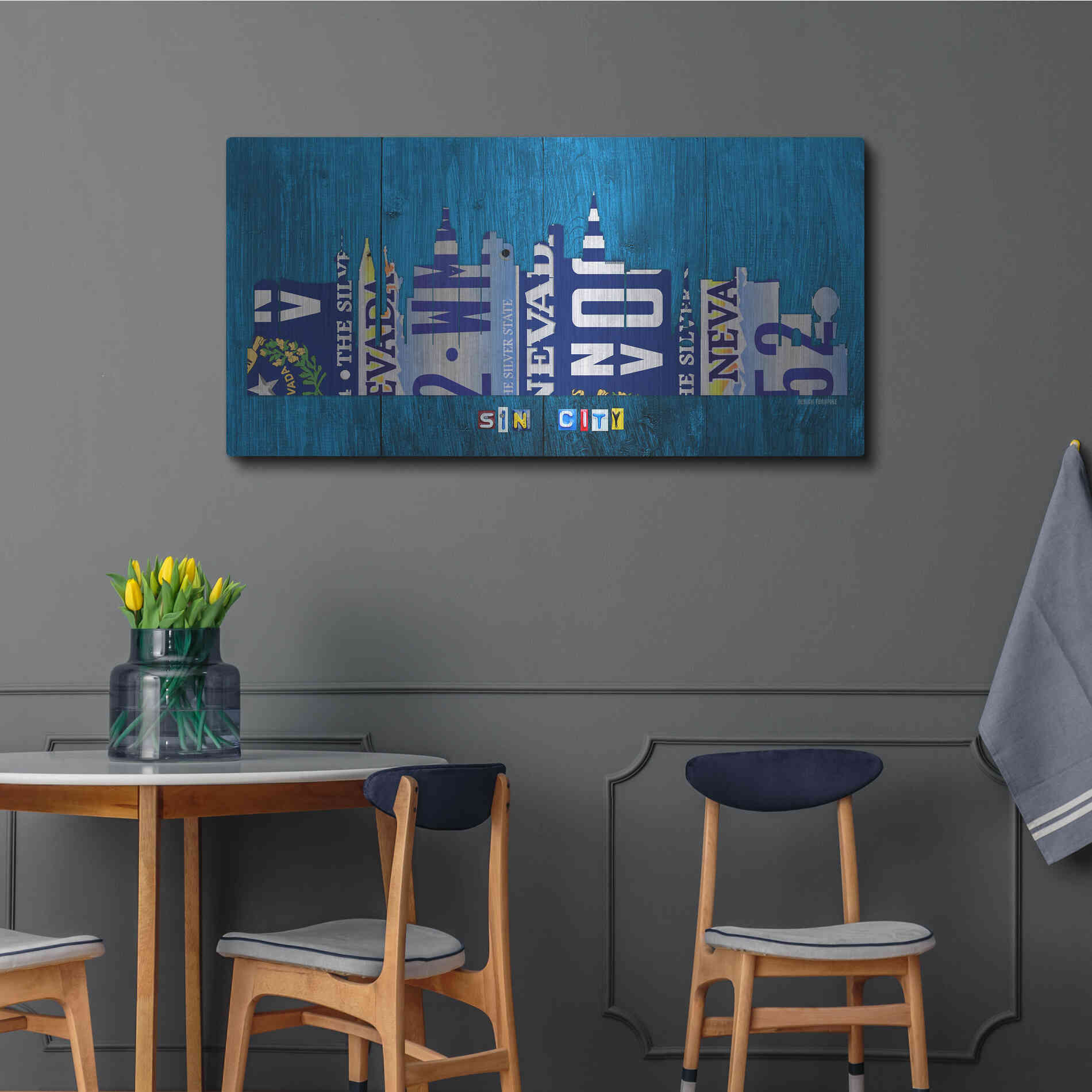 Luxe Metal Art 'Las Vegas Skyline' by Design Turnpike, Metal Wall Art,48x24