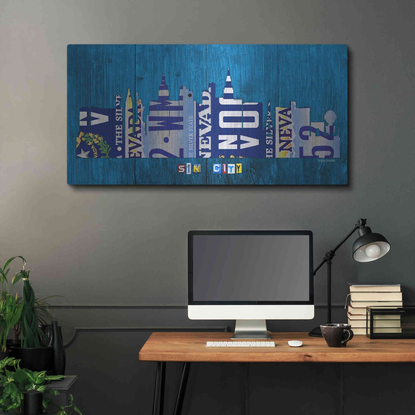 Luxe Metal Art 'Las Vegas Skyline' by Design Turnpike, Metal Wall Art,48x24