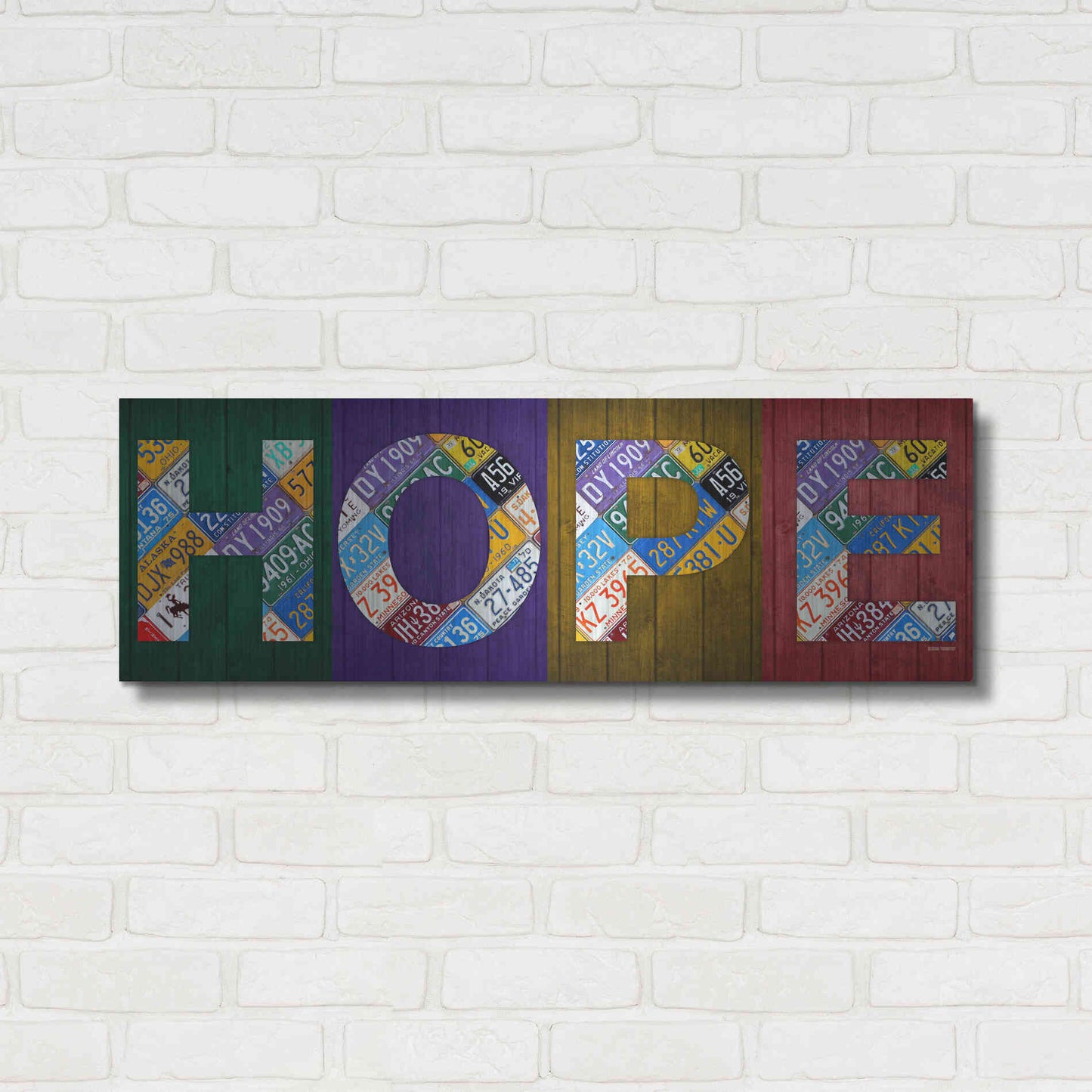 Luxe Metal Art 'Hope' by Design Turnpike, Metal Wall Art,36x12