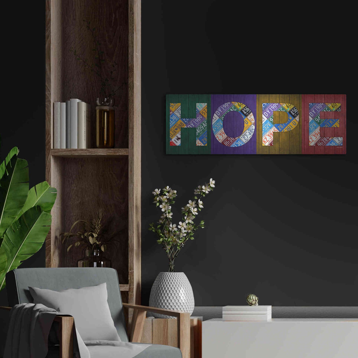 Luxe Metal Art 'Hope' by Design Turnpike, Metal Wall Art,36x12