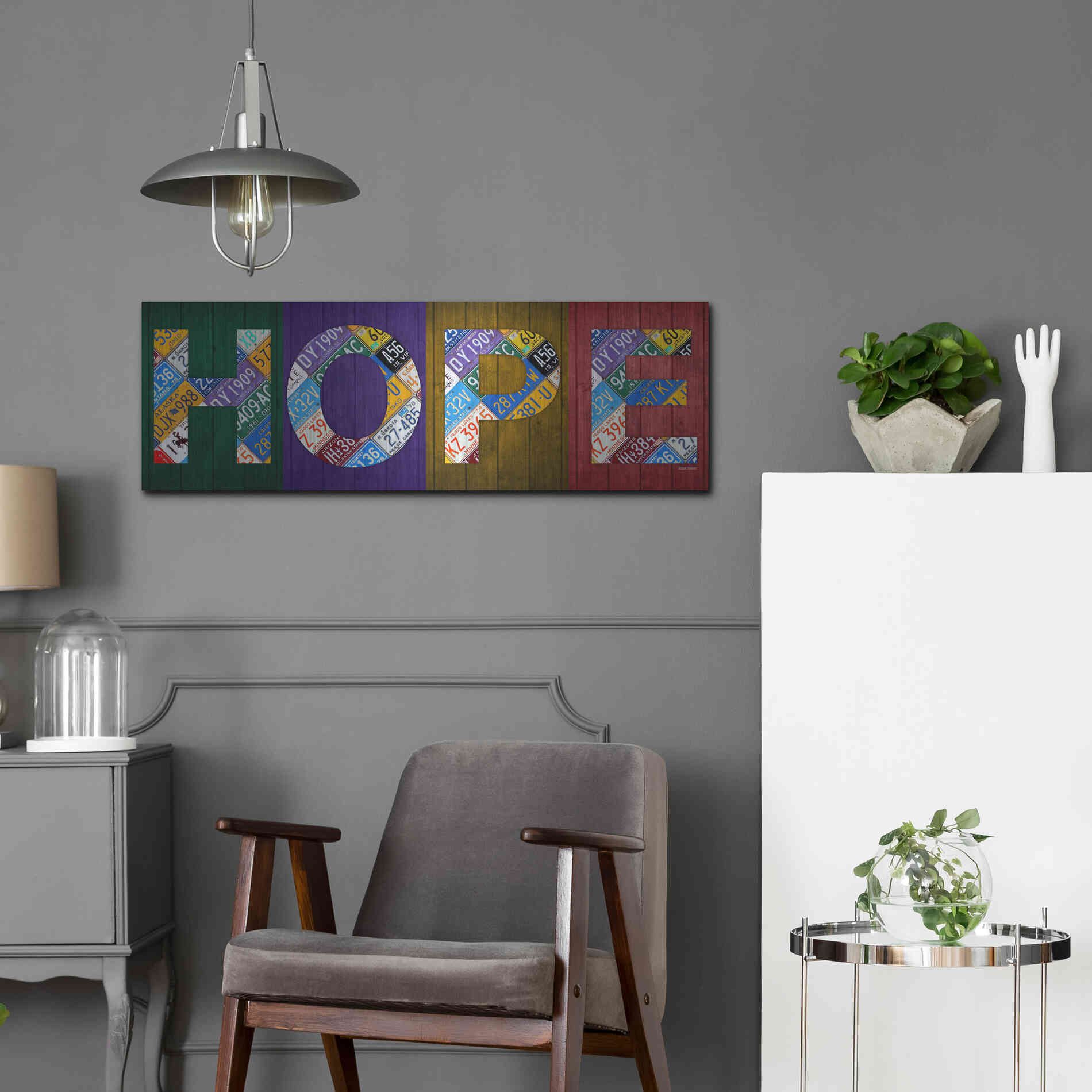 Luxe Metal Art 'Hope' by Design Turnpike, Metal Wall Art,36x12