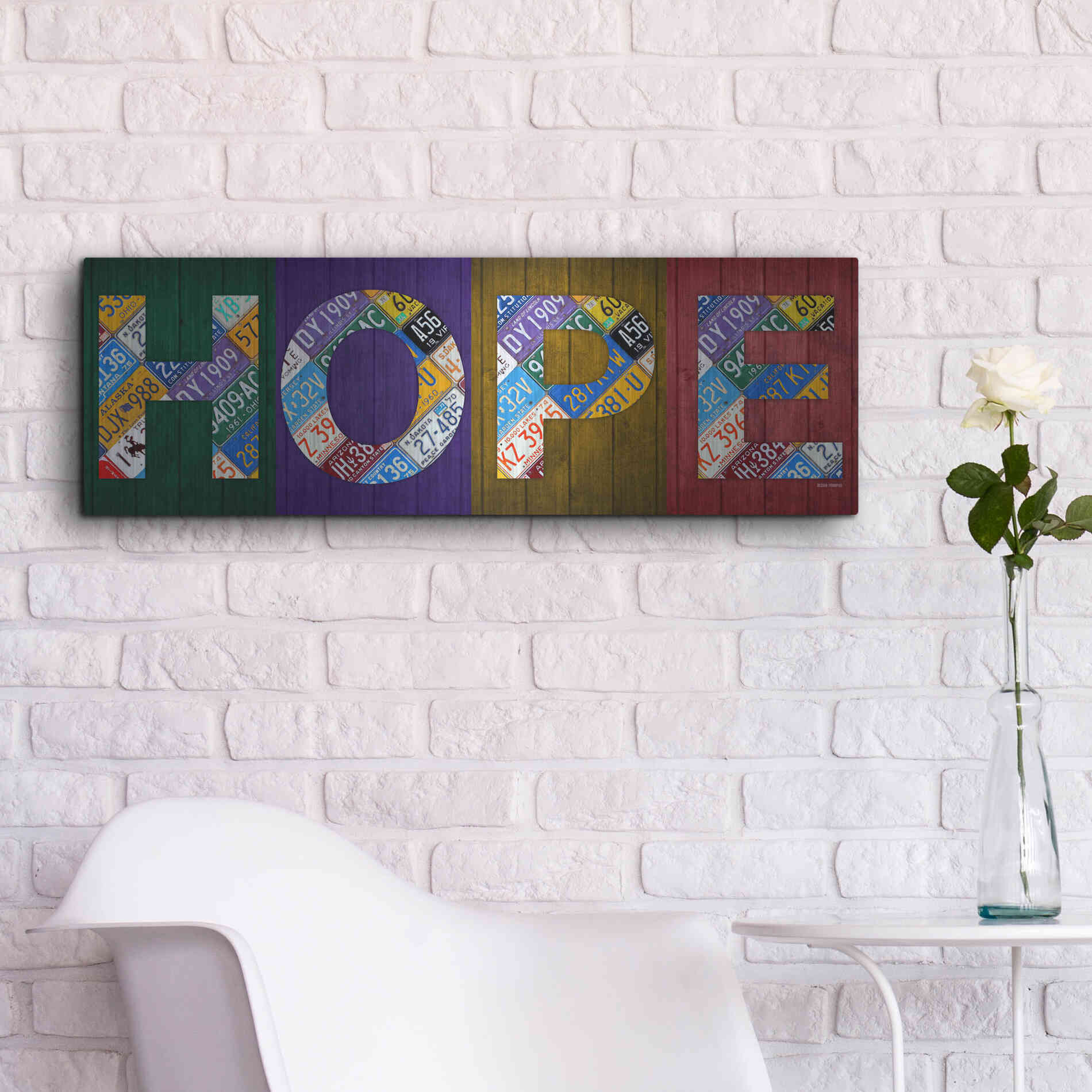 Luxe Metal Art 'Hope' by Design Turnpike, Metal Wall Art,36x12