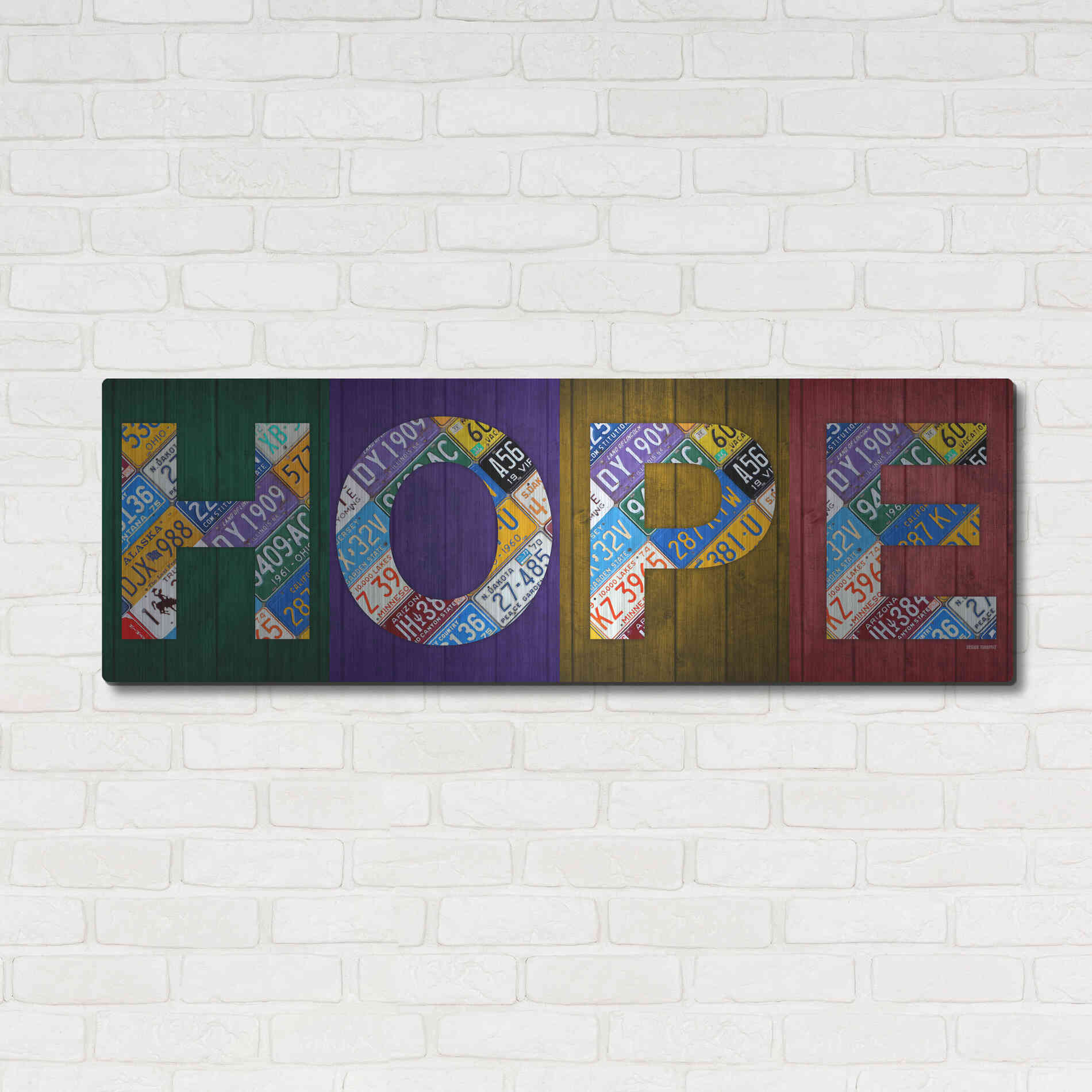 Luxe Metal Art 'Hope' by Design Turnpike, Metal Wall Art,48x16