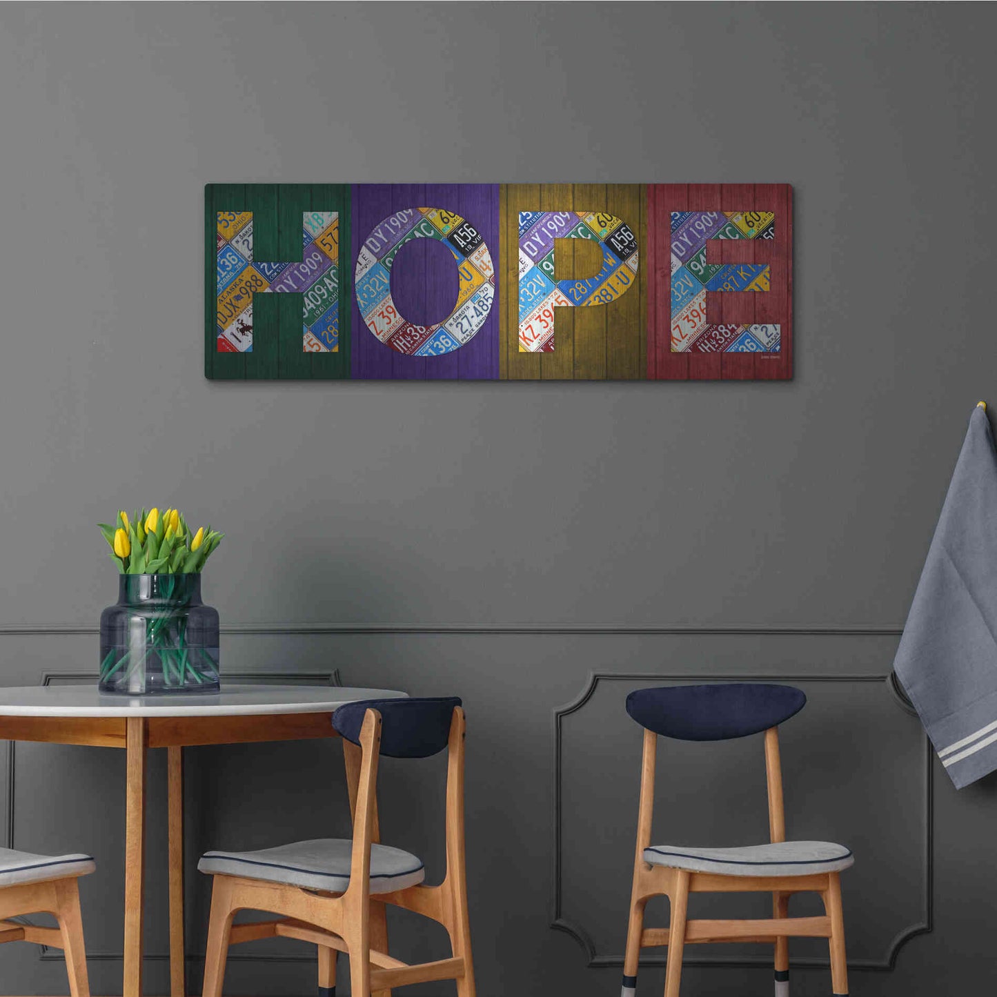Luxe Metal Art 'Hope' by Design Turnpike, Metal Wall Art,48x16