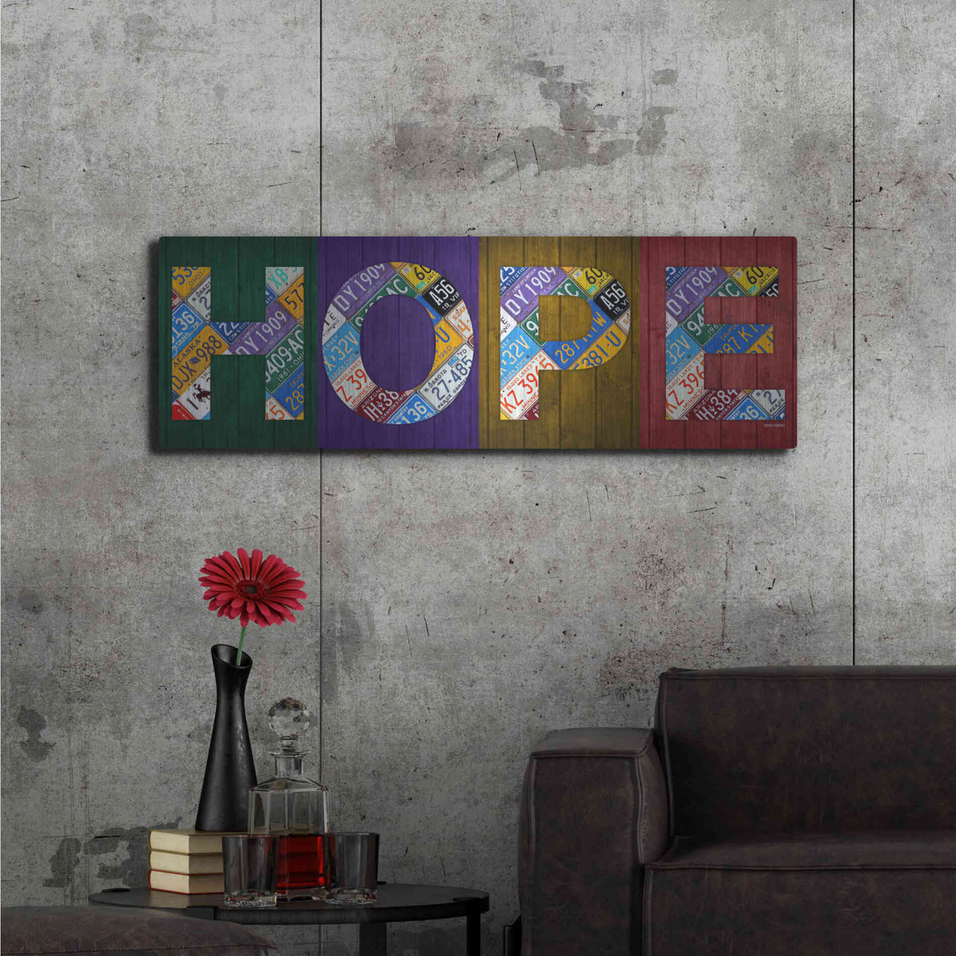 Luxe Metal Art 'Hope' by Design Turnpike, Metal Wall Art,48x16