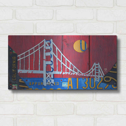 Luxe Metal Art 'Golden Gate' by Design Turnpike, Metal Wall Art,24x12