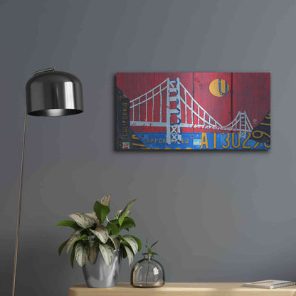 Luxe Metal Art 'Golden Gate' by Design Turnpike, Metal Wall Art,24x12