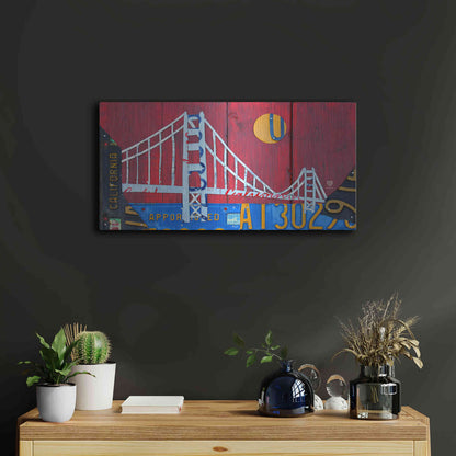 Luxe Metal Art 'Golden Gate' by Design Turnpike, Metal Wall Art,24x12