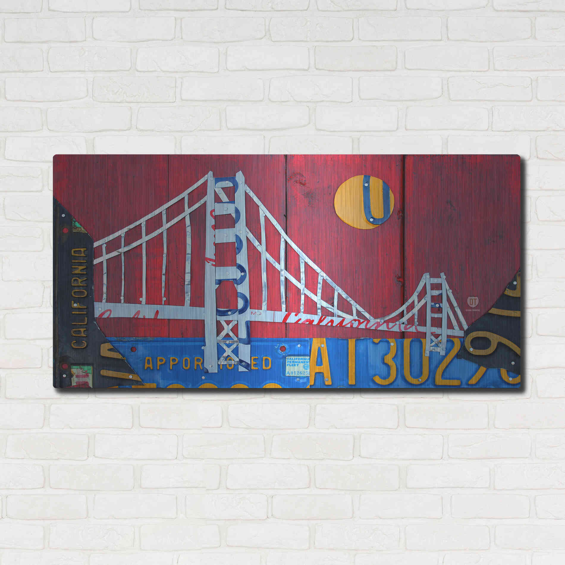 Luxe Metal Art 'Golden Gate' by Design Turnpike, Metal Wall Art,48x24