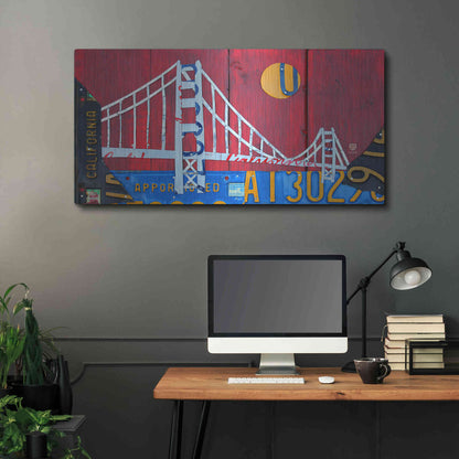 Luxe Metal Art 'Golden Gate' by Design Turnpike, Metal Wall Art,48x24